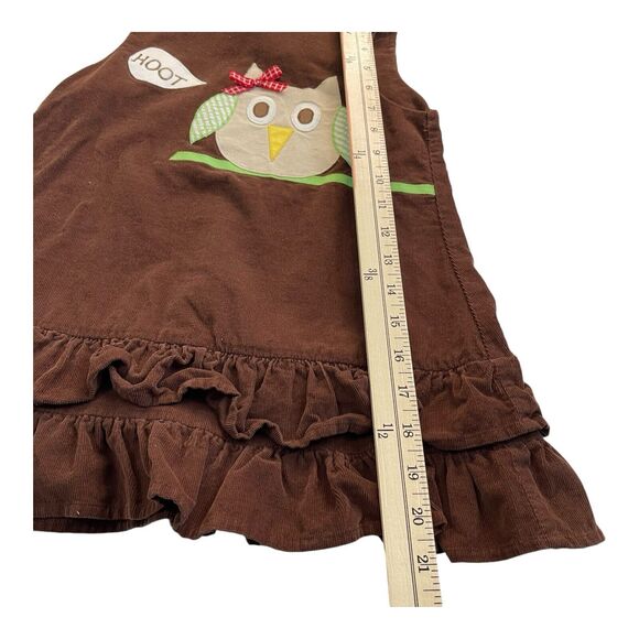 Funtasia! Too Toddler 4R Jumper Dress Owl Patchwork Corduroy Fall Ruffles - Picture 7 of 11